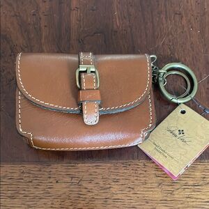 Brown Leather Keychain Pouch